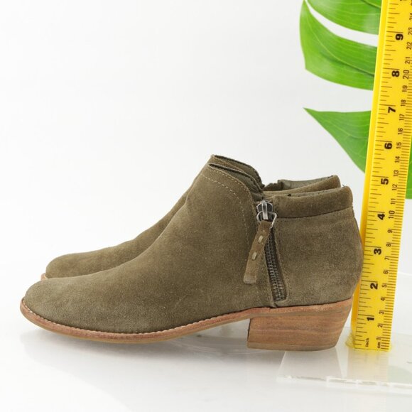 Steve Madden Womens Tobii Boot Size 6.5 Olive Suede Block Heel Bootie Comfy - Picture 5 of 13